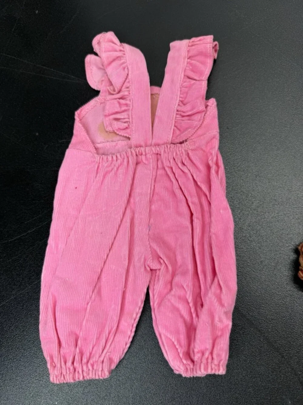 Vintage Corduroy Overalls Teddy Bear Pink Yellow Blue Striped Top 16” Doll